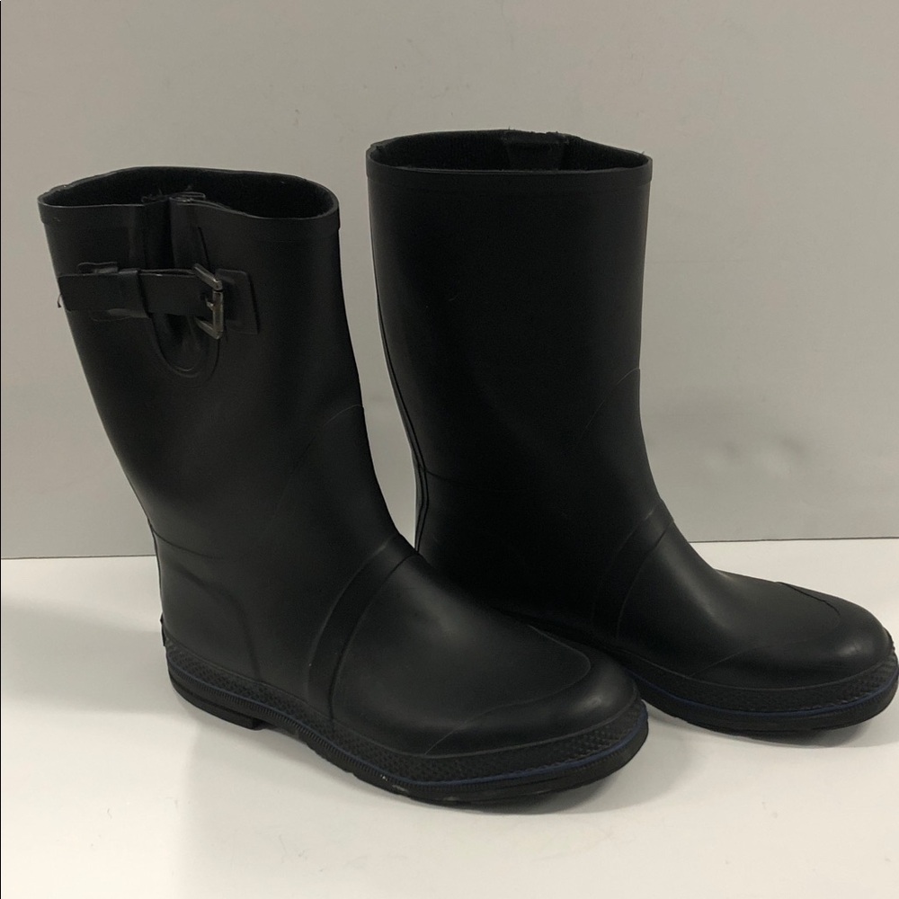 Limited edition Reaction Black Mid-Calf Rain Boots by Kenneth Cole.